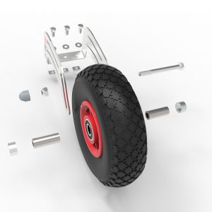 Transportwiel voor glijgoot